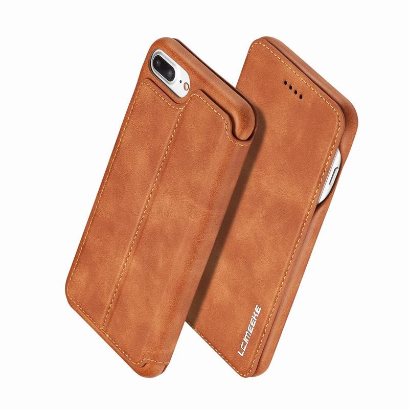 Funda de cuero de lujo iPhone 8 Flip Funda Cartera Funda 8 Plus Carcasa