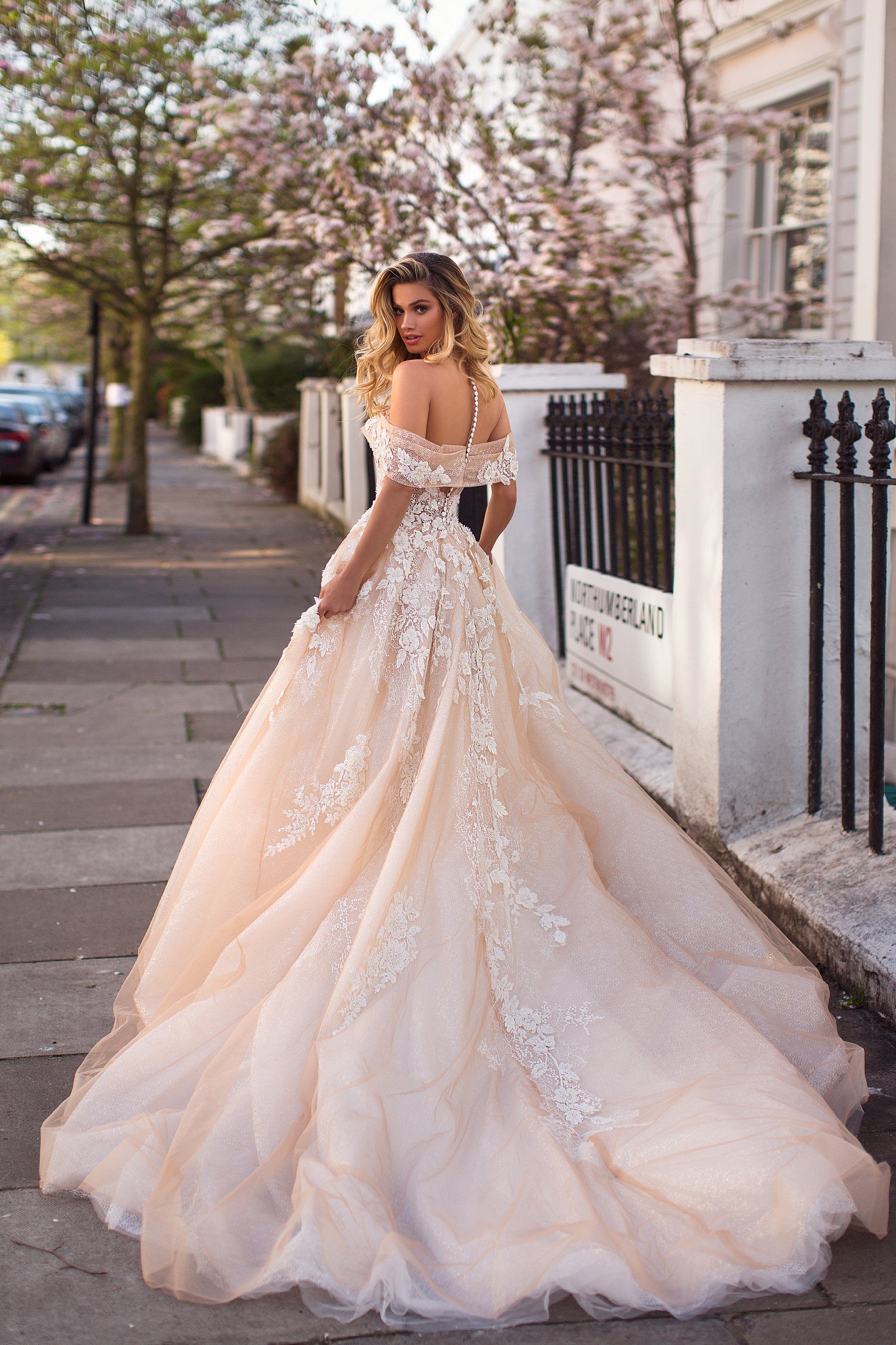 elegant champagne wedding dresses