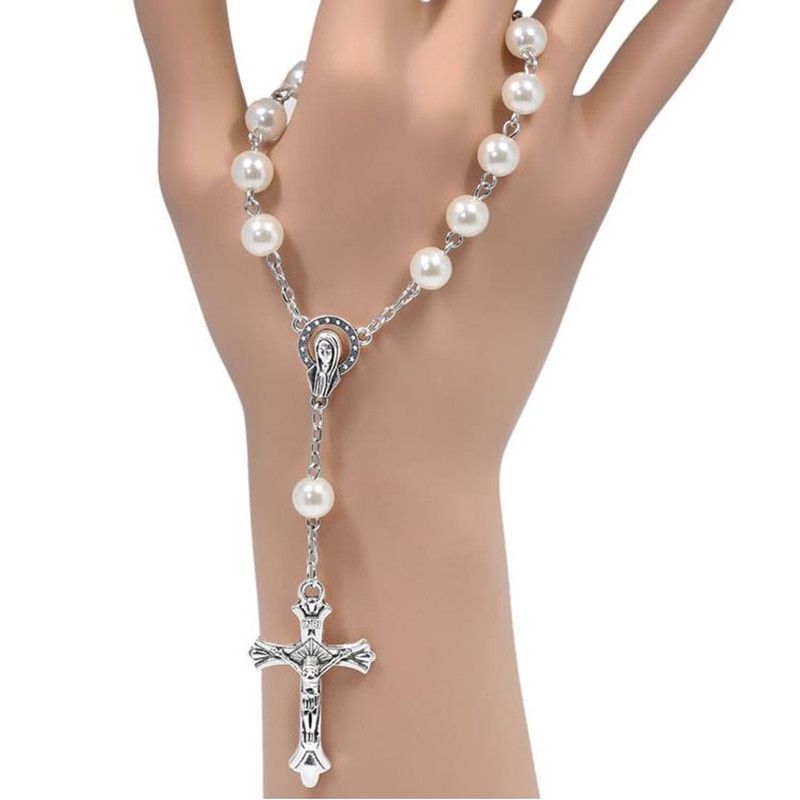 Compra 10 Unids Católico Rosario Collar Perlas De Vidrio Rosario Rosario  Pendiente Para Las Mujeres Regalo Barato | Entrega Rápida Y Calidad |  Es.Dhgate