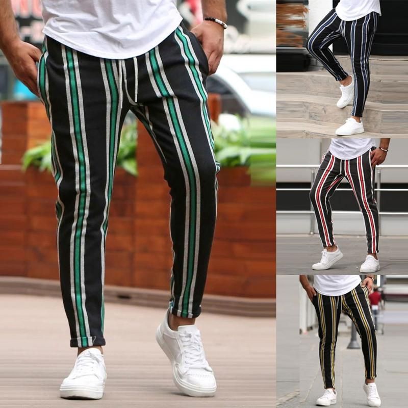 striped work trousers