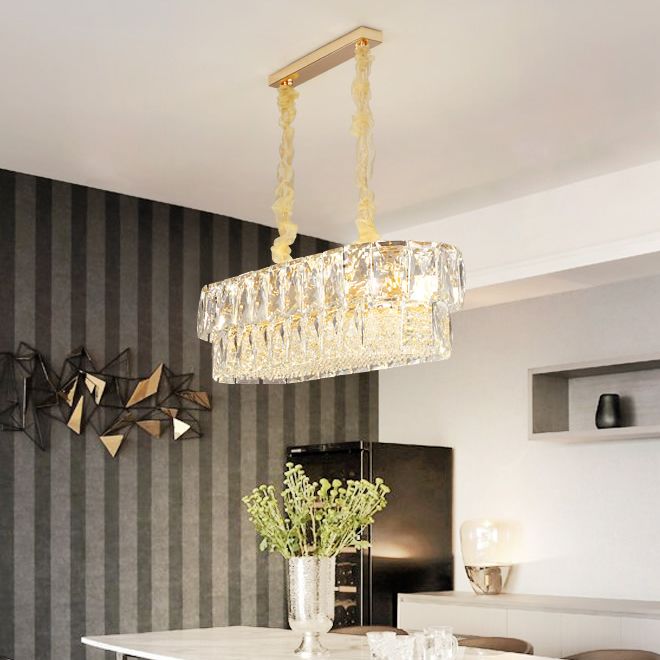 New Design Modern Chandelier Crystal Lights Luxury Gold Pendant Lighting Rectangle Chandeliers Lamp For Dinning Room Restaurant Decor Star Chandelier Wedding Chandeliers From Lamlux 1 016 84 Dhgate Com