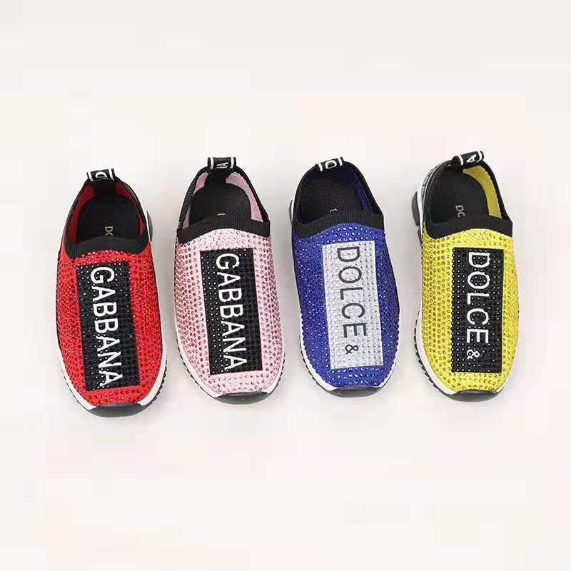 Melhor Qualidade De Venda Por Atacado Gênero Sapatos De Criança Designer De  Sapatilha Meninos D AND G Projeto Da Letra Com Diamante Juventude Menino  Cor Vermelha Tênis Sneakers Bebê Menina Outono Inverno