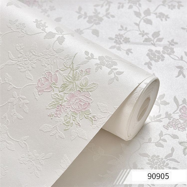 Papel Tapiz Floral 3D Gris / Papel Tapiz En Relieve De Damasco