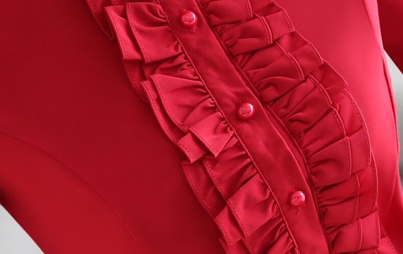 Discount Autumn Formal Long Sleeve Women Red Shirt Ol New Elegant 