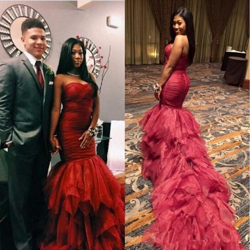 ruffle back prom dress