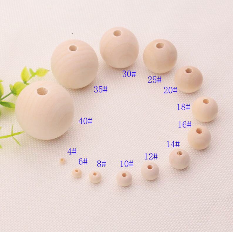 Satin Al Diy Susler Parcalari 6 40mm Ham Renkli Yuvarlak Ahsap Boncuk Orijinal Tl49 64 Dhgate Comda