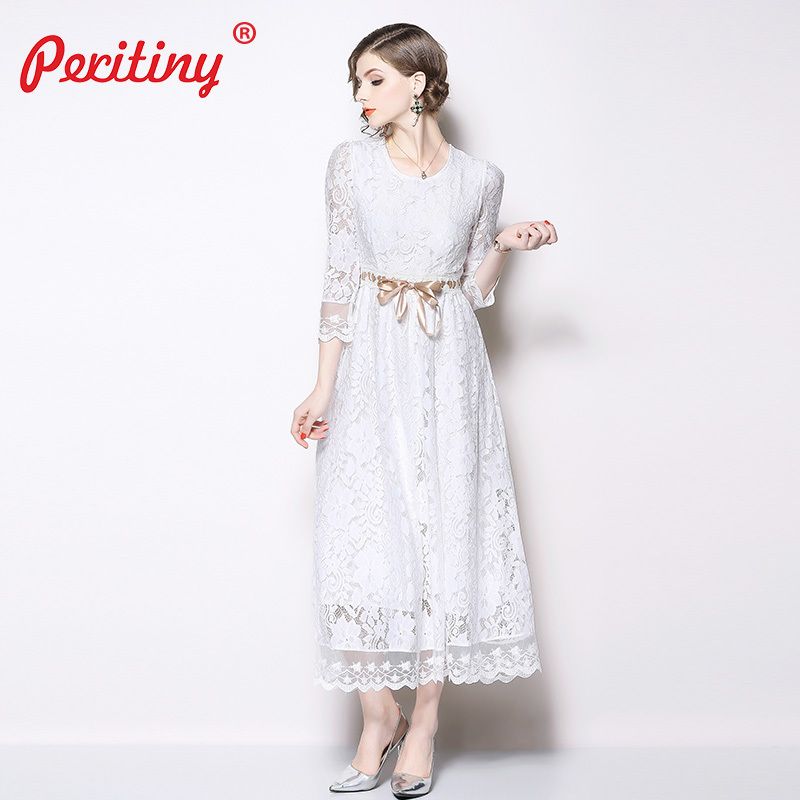 ankle length lace dress