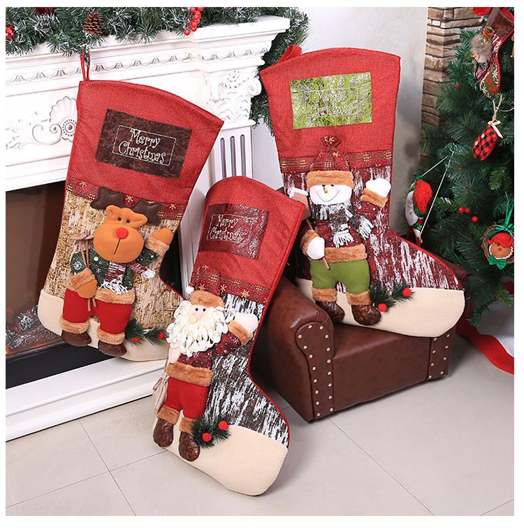 Christmas Decorations Gift Bags Santa S Snowman Elk Socks Are