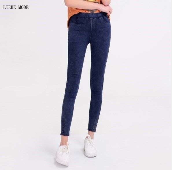 best denim leggings elastic waist