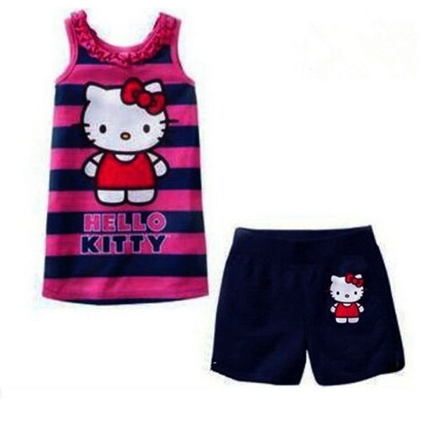 Beautiful Summer Princess Pajamas Baby Cartoon Clothing Sets Kids