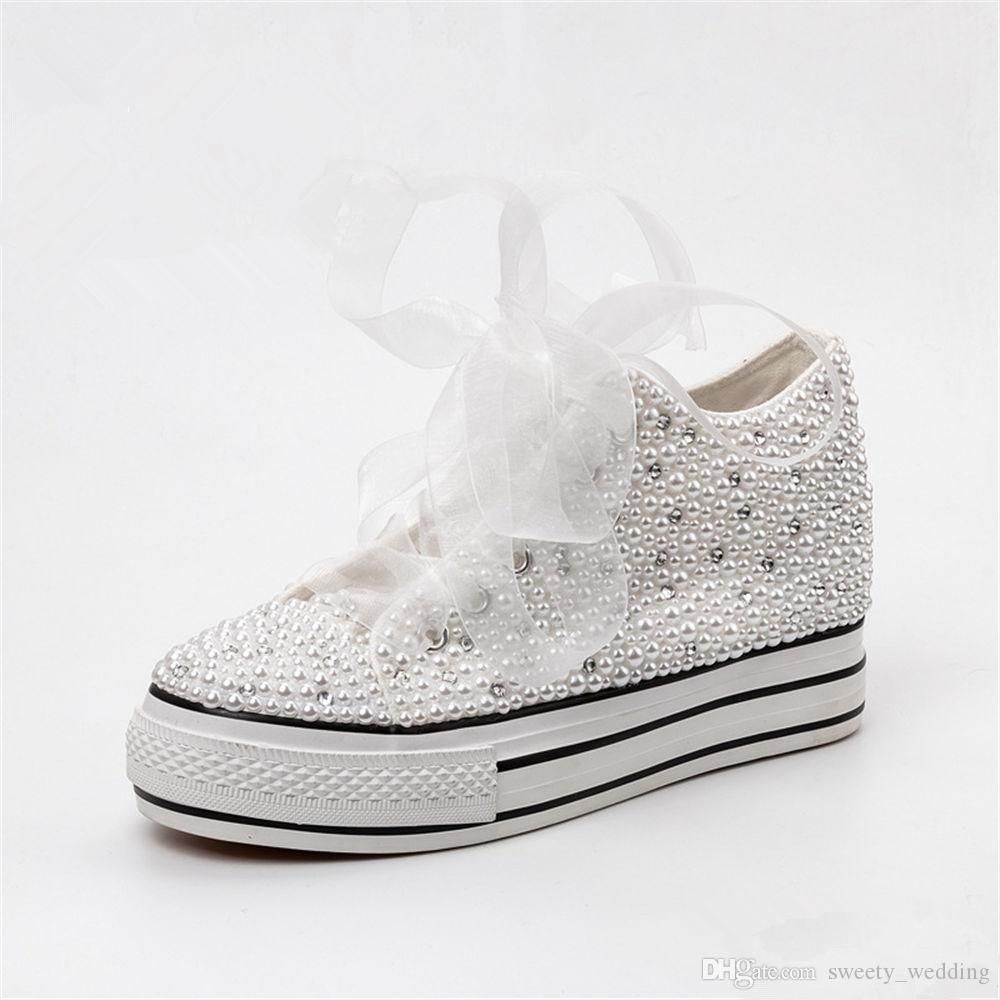 white platform wedding sneakers
