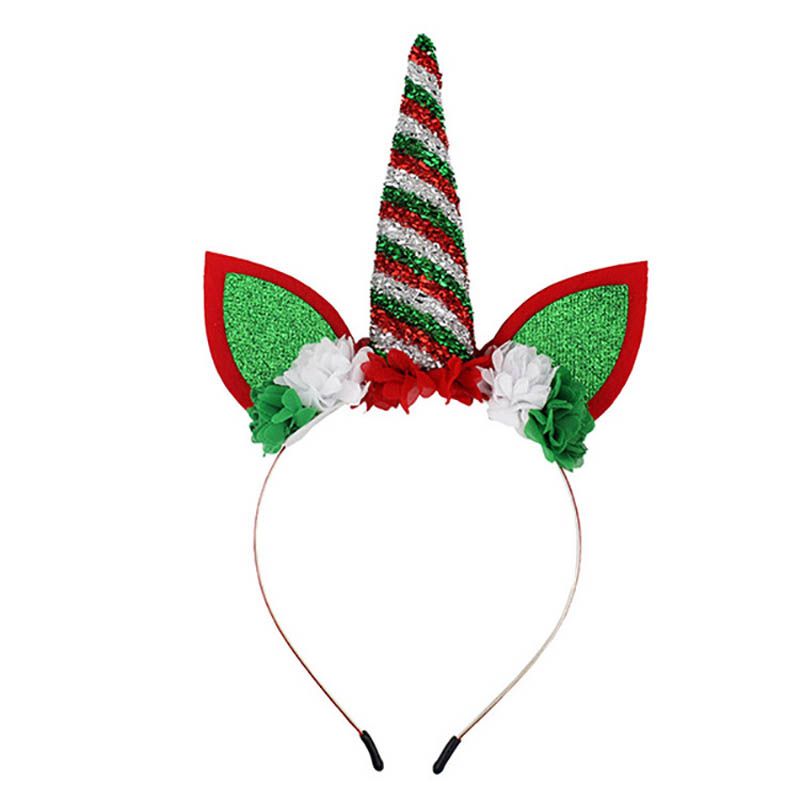 Christmas Kids Hair Sticks Sequin Unicorn Girls Headband Designer