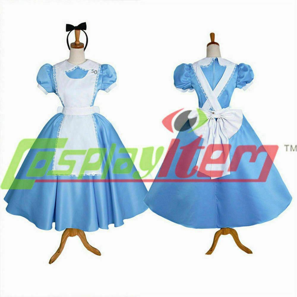 Details about  / Alice/'s Adventures in Wonderland Alice maid dress Cosplay Costume cape @