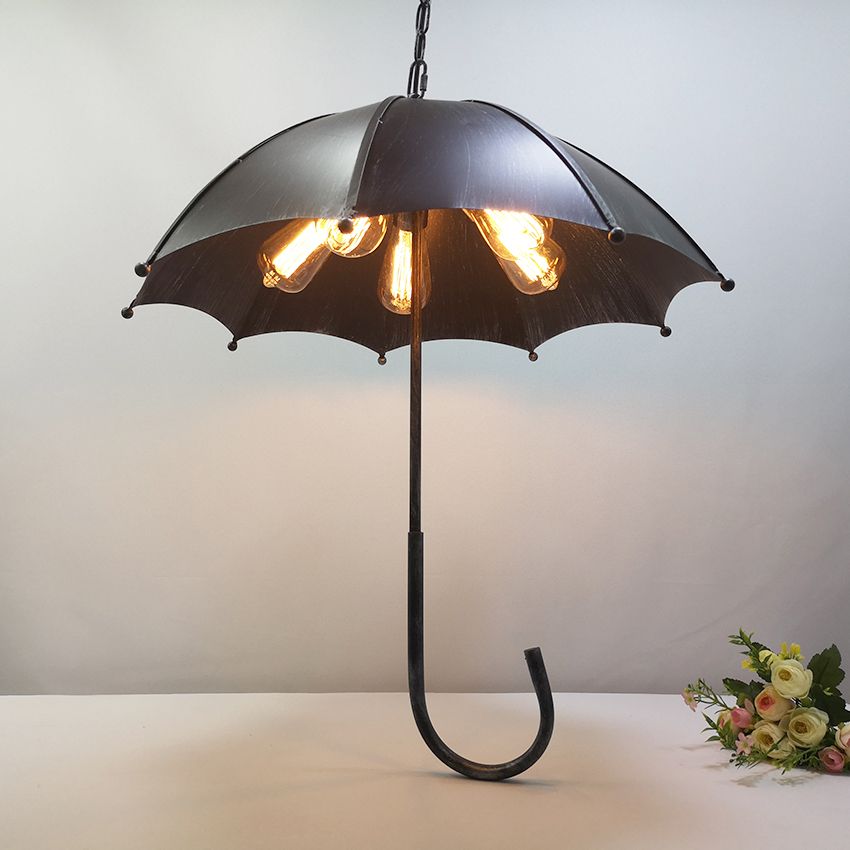 Retro Umbrella Shape Pendant Lights Creative Industrial Style Wrought Iron Hanging Lamp For Cafe Bar Restaurant Lighting Fixture Pendant Lights For