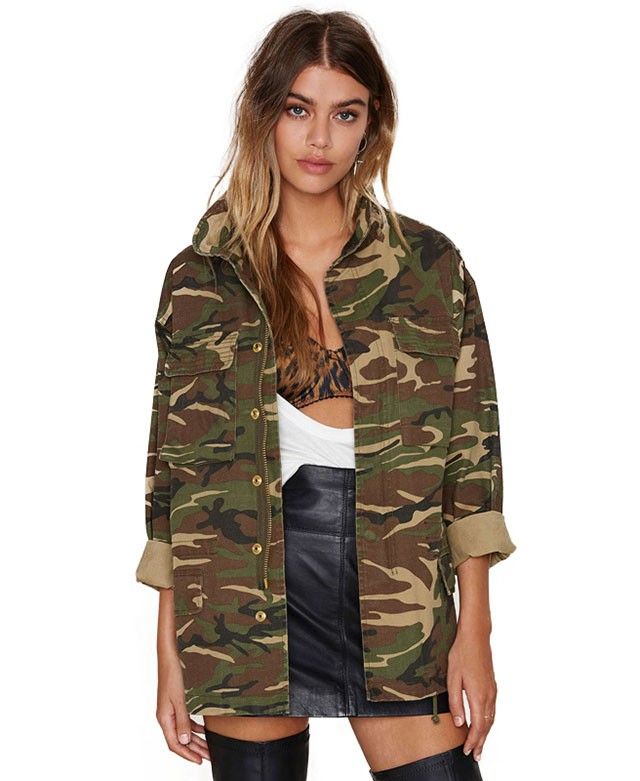 Fashion New Camo Jacket Women Plus Size 