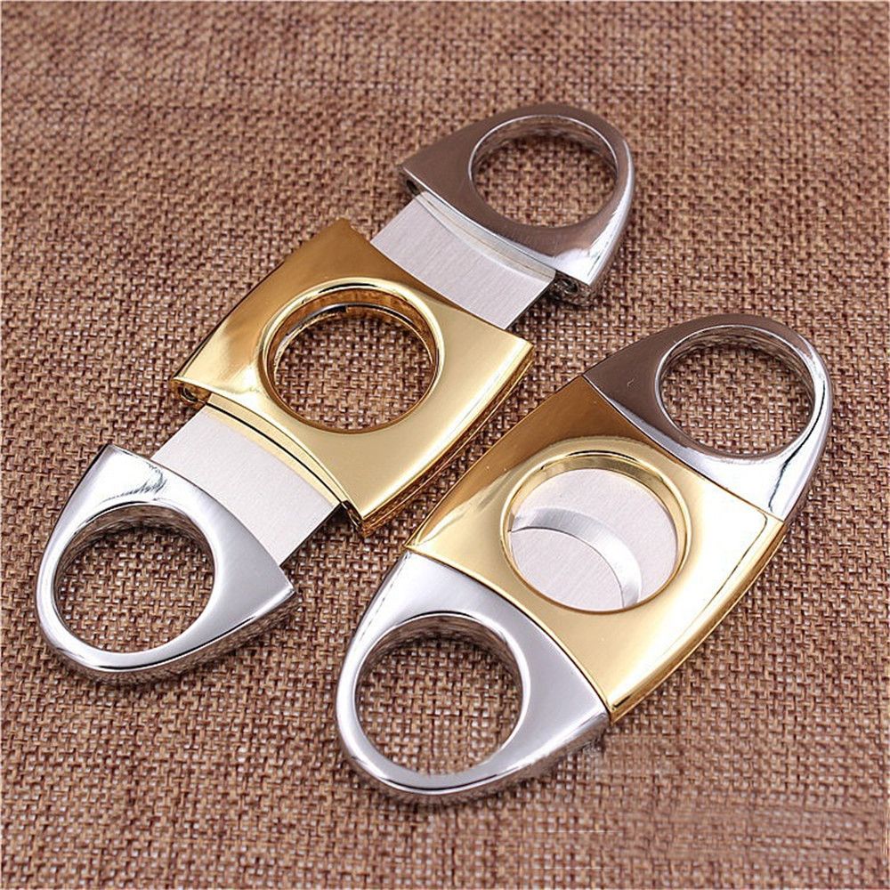 2019 Wholesales Pocket Stainless Steel Double Blades Cigar Cutter