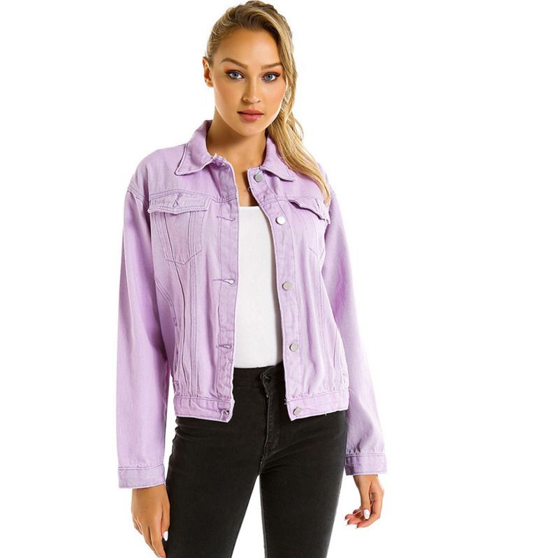 womens purple denim jacket