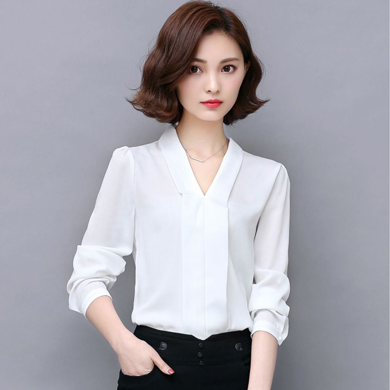 Compra 2019 Blusas Nuevas Moda Popular Chaqueta De Manga Larga Con Cuello  En V De Europa Y América Con Camisa Holgada Barato | Entrega Rápida Y  Calidad | Es.Dhgate