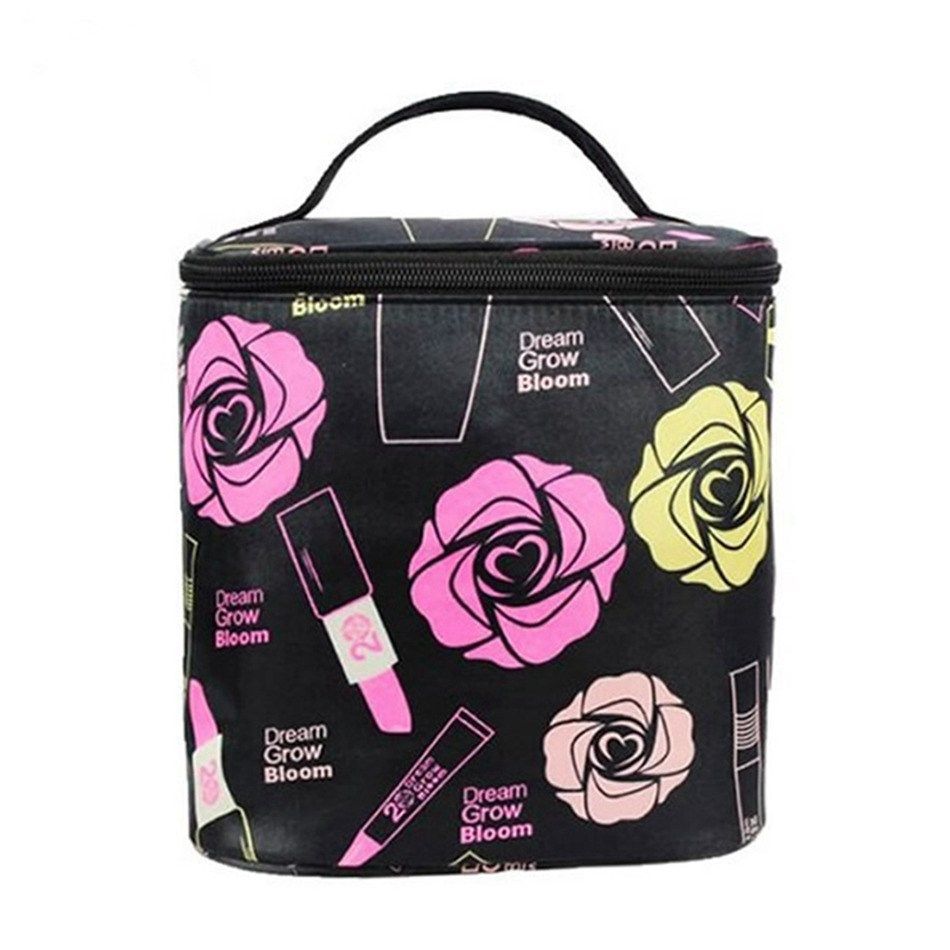 Fashion Women Roses Floral Cosmetic Bag Large Travel Lady ...