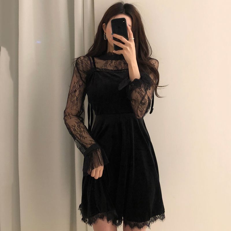 fancy long black dress