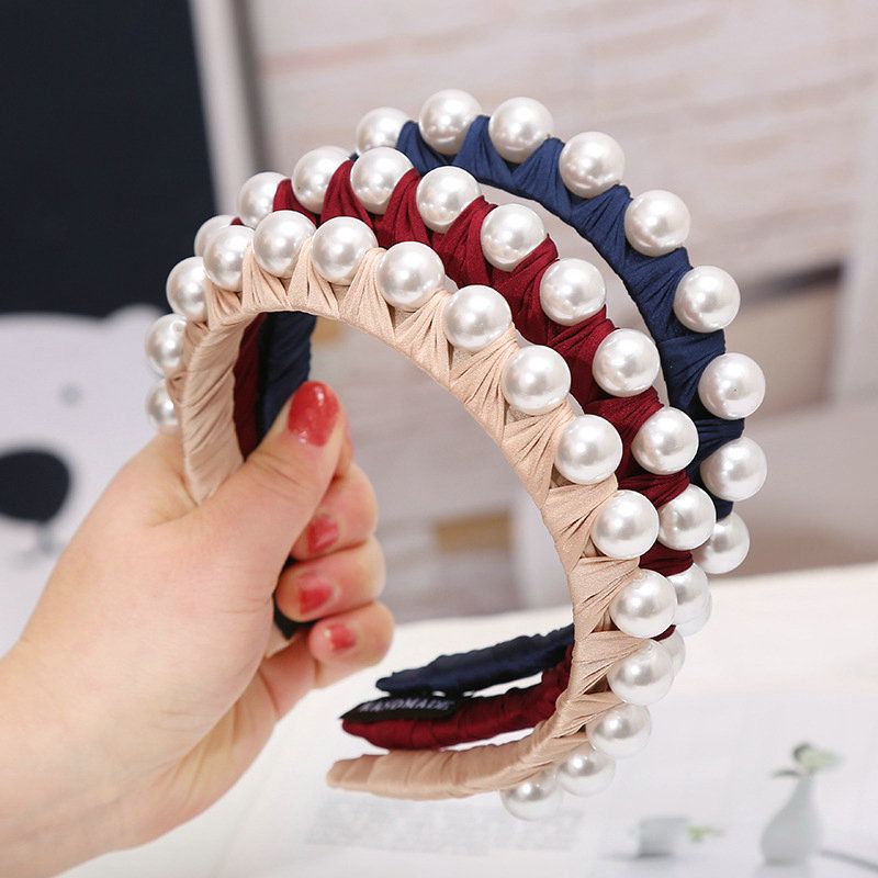 Silk Personality Pearl Headband Style Of Hair Cropped Close To The Scalp With Headband Alice Band Cerchietto Aliceband Comecase Wwhbu Headwrap Headbands Headwraps Headbands From Comecase 4 71 Dhgate Com