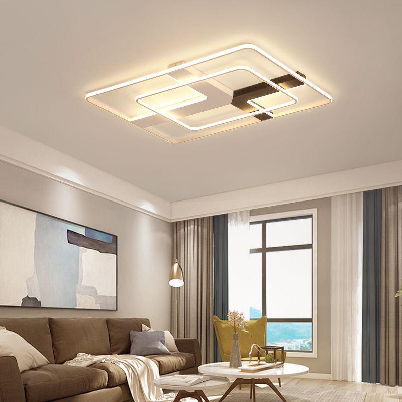 Square LED Chandelier Modern Simple Atmosphere Living Room Modern LED  Pendant Lights Suspension Lighting 90-265V