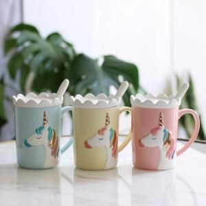 Großhandel Einhorn Keramik Tasse 3d Gedruckt Cartoon Kreative Trinken Kaffee Tee Milch Saft Becher Mit Deckel Ooa6321 Von Liangjingjinghome 77 Auf