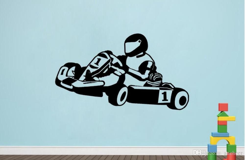 Go Kart Go Karting Course Vinyle Art Mural Autocollant Décalque 