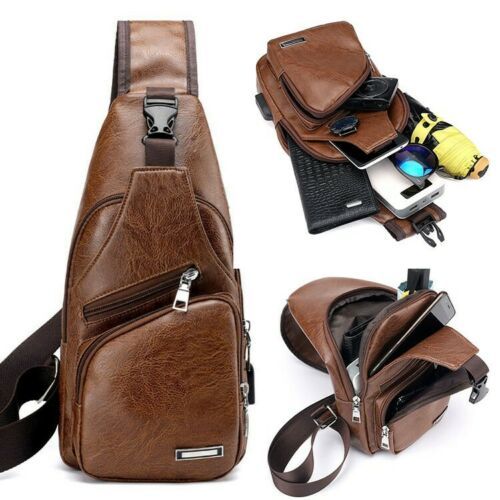 Compra De Cuero Para Hombre Pechera Hombro De La Honda De Crossbody Del  Monedero De La Taleguilla Día Deporte Barato | Entrega Rápida Y Calidad |  Es.Dhgate