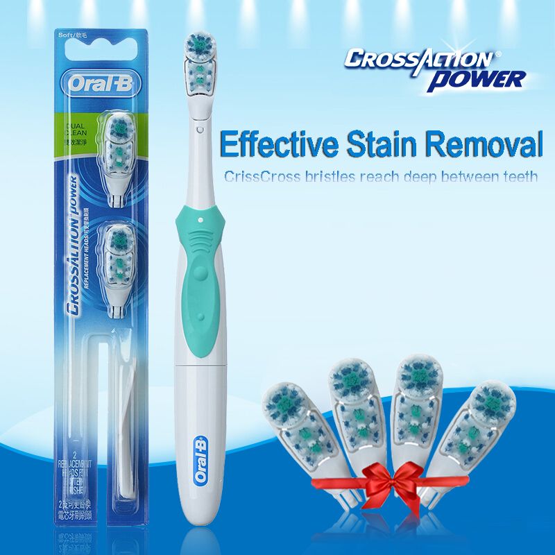 oral b cross action battery powered toothbrush head
