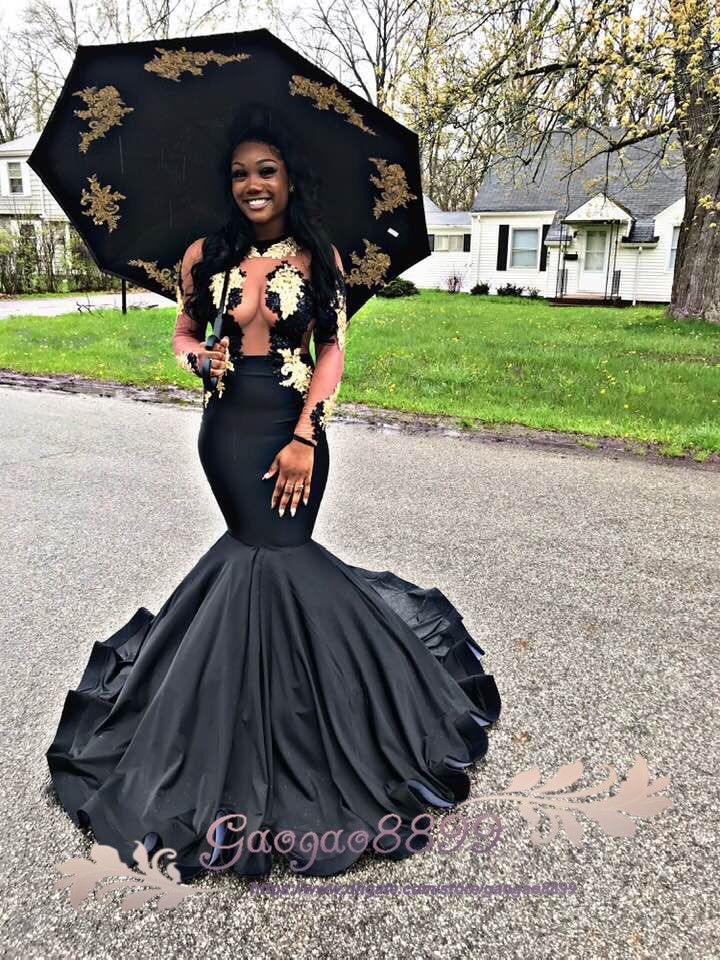 cheap black mermaid prom dresses