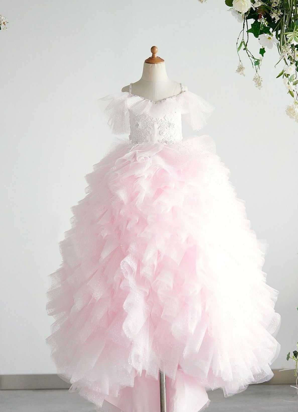 light orange flower girl dresses