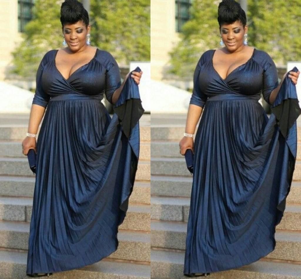 plus size navy blue evening gown