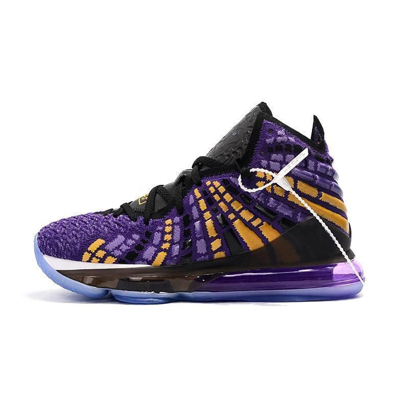 purple and gold tennis shoes