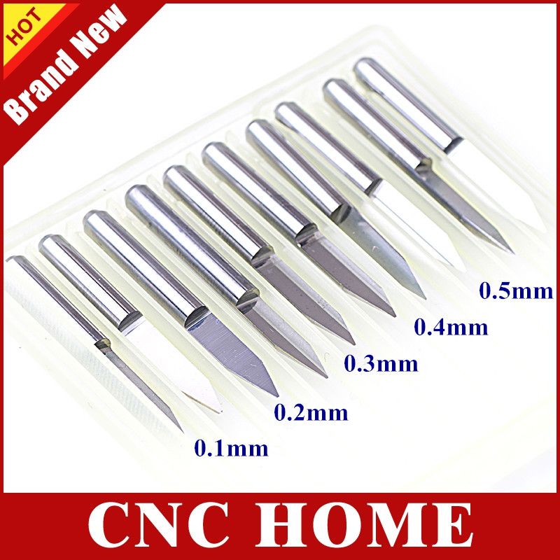 10pc 3.175mm shank 30 Degree 0.4mm Carbide PCB Engraving Bits CNC Router Tool