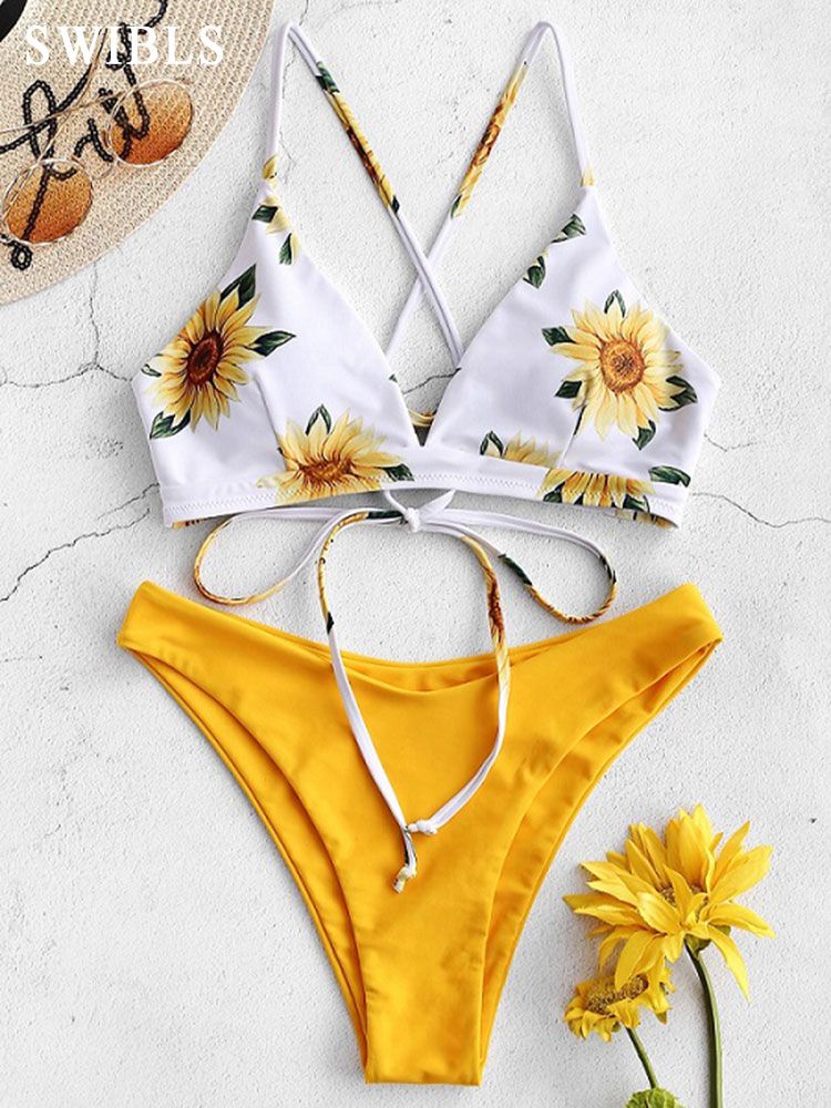 white flower bathing suit
