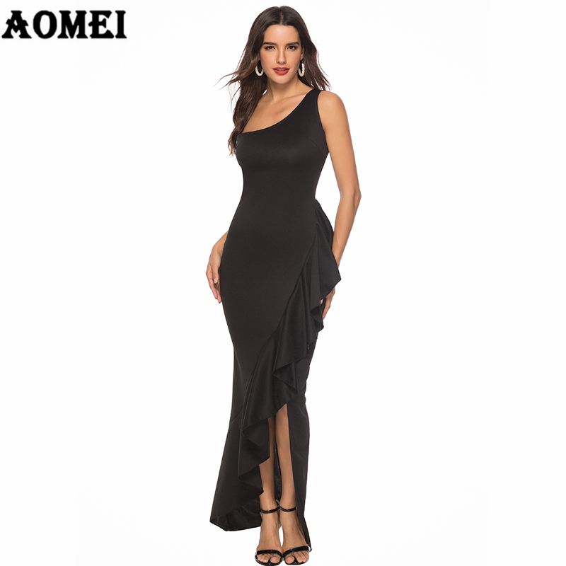 tight maxi dress with split