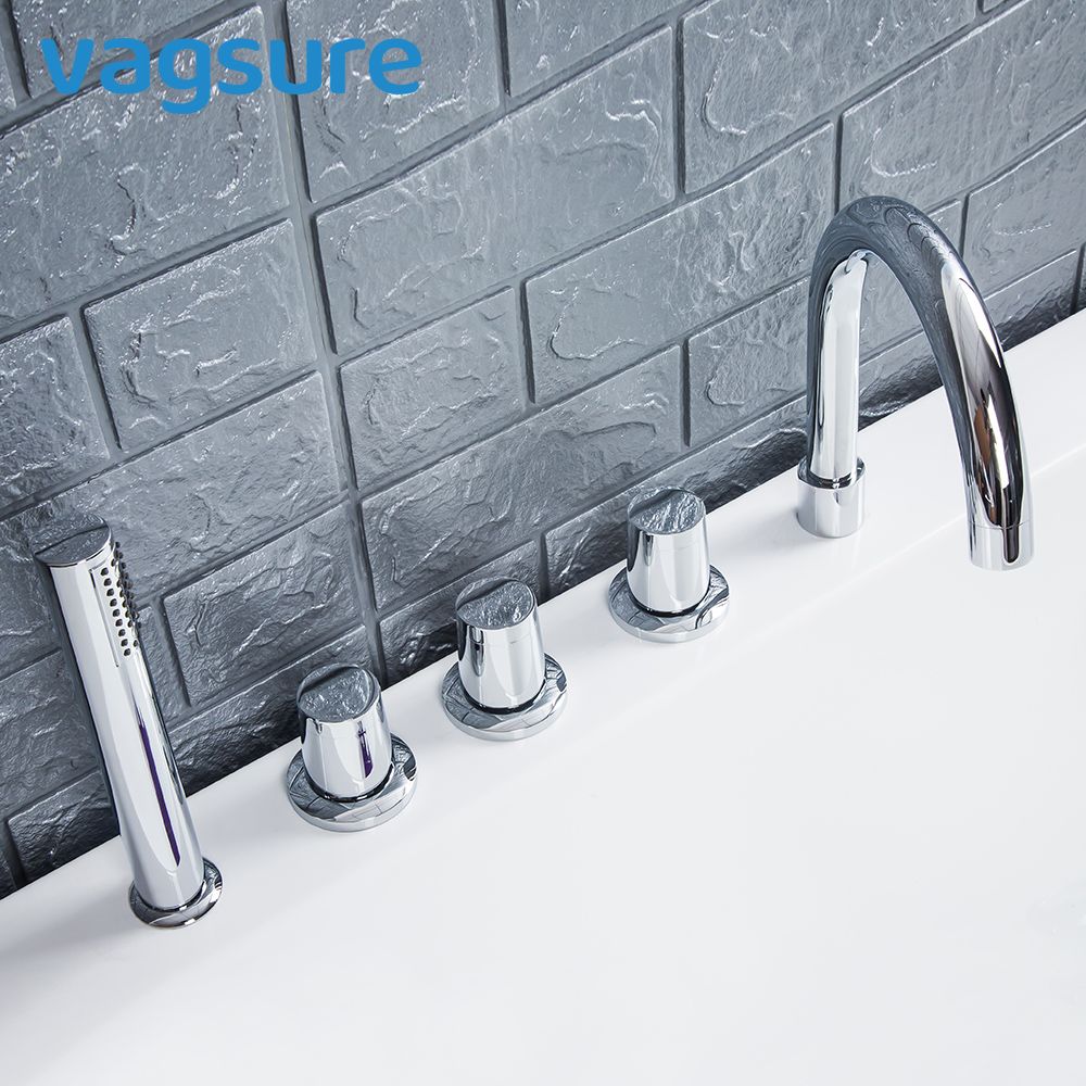 2020 Double Or Three Handles Brass Silver Round Shower Bath Faucet