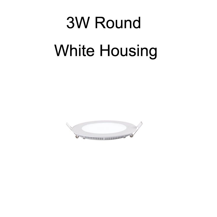 3W Round White Housing