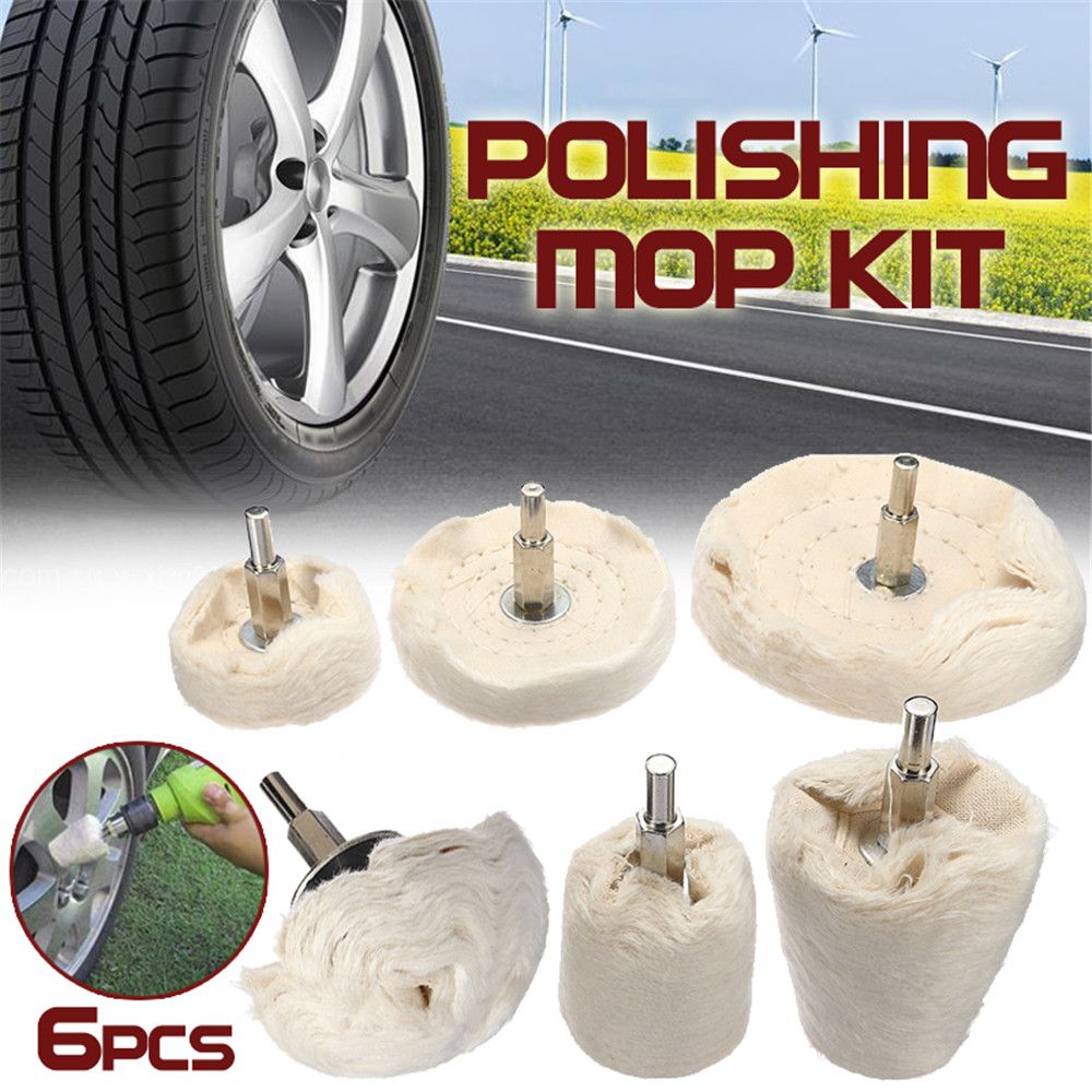 6x Polishing Wheel Buffing Pads Mop Kit Polishing Pads for Metal Stainless Steel