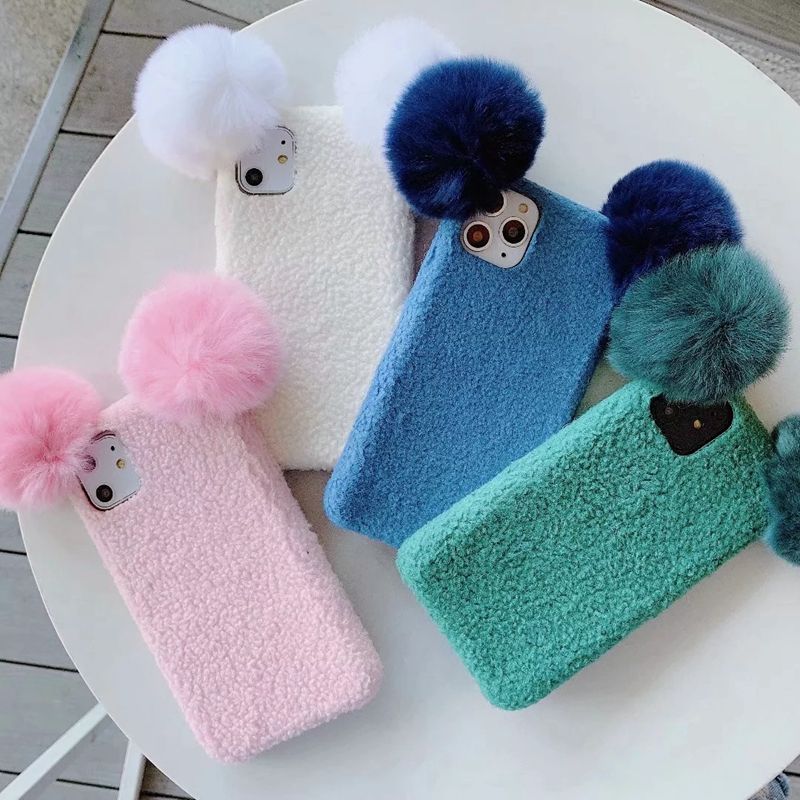 3d Sheep Fluffy Case For Iphone 11 Pro Max Xr Xs Max X 7 8 6 Plus Hair Fur Girl Cute Soft Tpu Cartoon Back Cell Phone Covers Fashoin Luxury