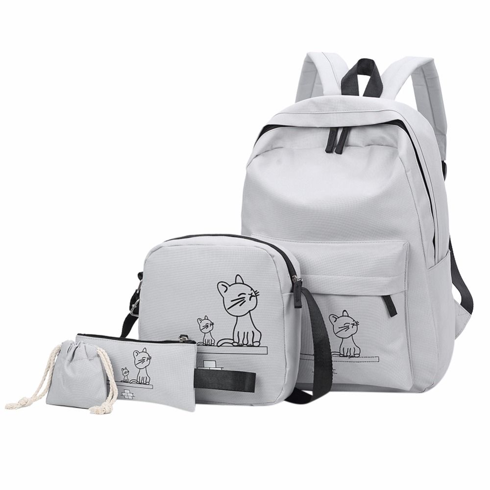 Compra 4cs / Set Mochila Femenina Oxford Impresión Cute Cat Mochilas  Escolares Para Las Mujeres Adolescentes Mochilas Sólido Bolso De Las Mujeres  Mochila Mujer Barato | Entrega Rápida Y Calidad | Es.Dhgate