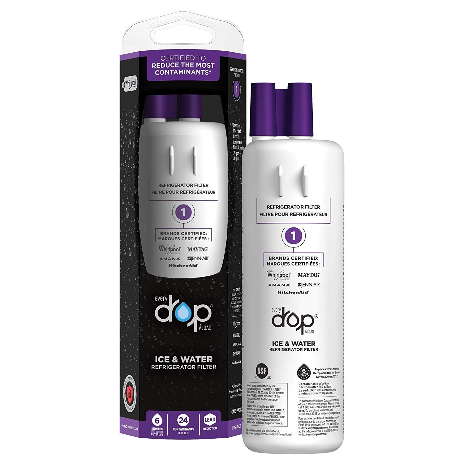 EveryDrop By Whirlpool Refrigerator Water Filter 1 Pack Of 1 Print