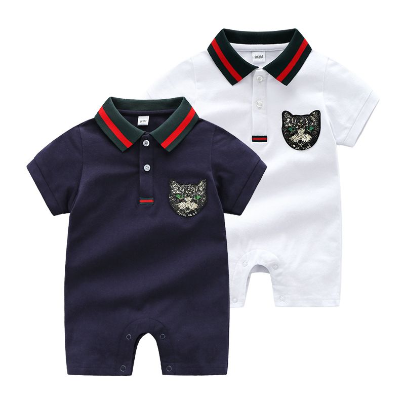 pureborn Baby Girls Boys Romper Collar Sleeveless Cotton Jumpsuit Outfits 0-24 Months