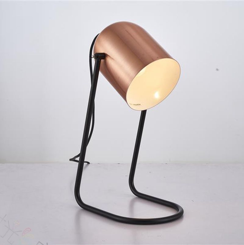 2020 Modern Cute Small Metal Table Lamp Rotable Shade Antique Gold