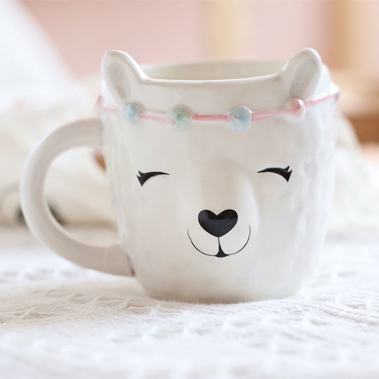 Tea Coffee Mug Ceramic Alpaca Milk Cup Home Decor Crafts Room Decoration Objects Cartoon Creative Cute 3d Animal Coffee Cup Gift T200506 Custom Coffee Travel Mugs Custom Design Coffee Mugs From Xue009