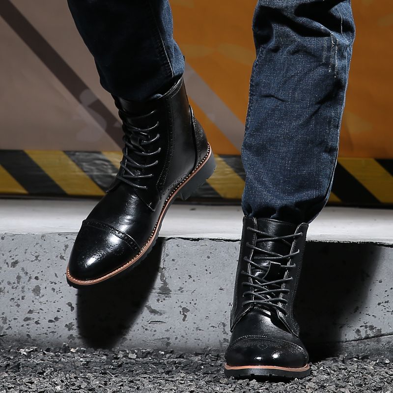 Acquistare Stivali Pelle Uomo Brogue Style Autunno E Primavera Classiche Da  Uomo Moto Stivali Inglesi Stivali Da Uomo Economico | Consegna Veloce E  Qualità | It.Dhgate
