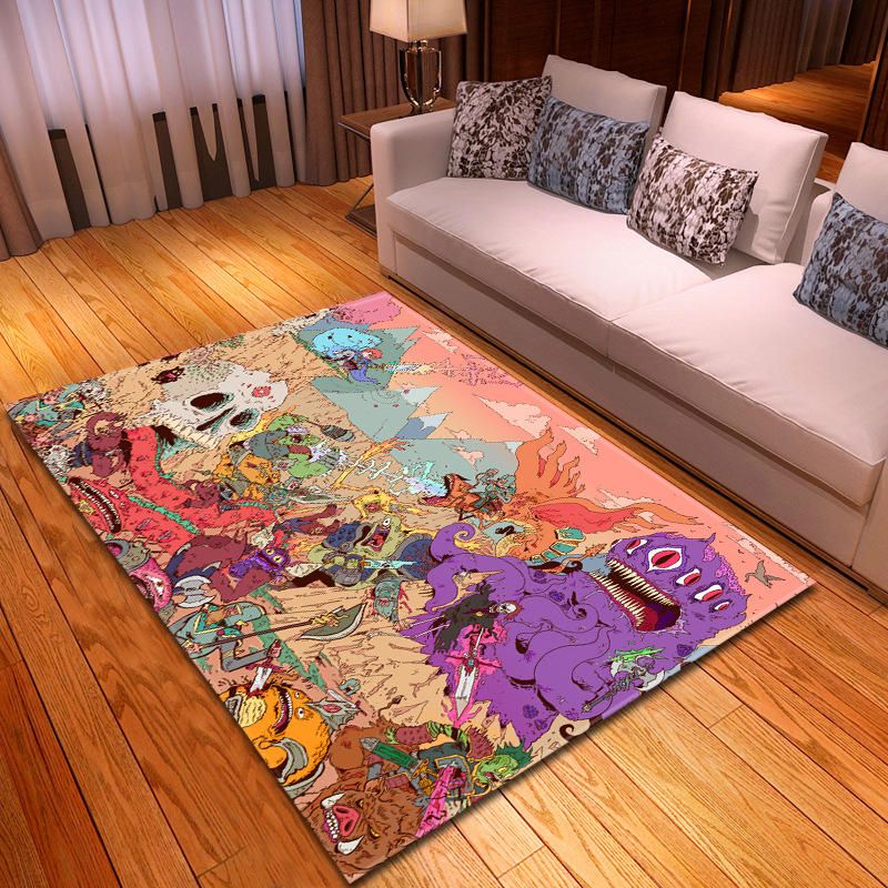 3d Print Cartoon Skull Carpet Soft Area Rug Anti Slip Modern Large