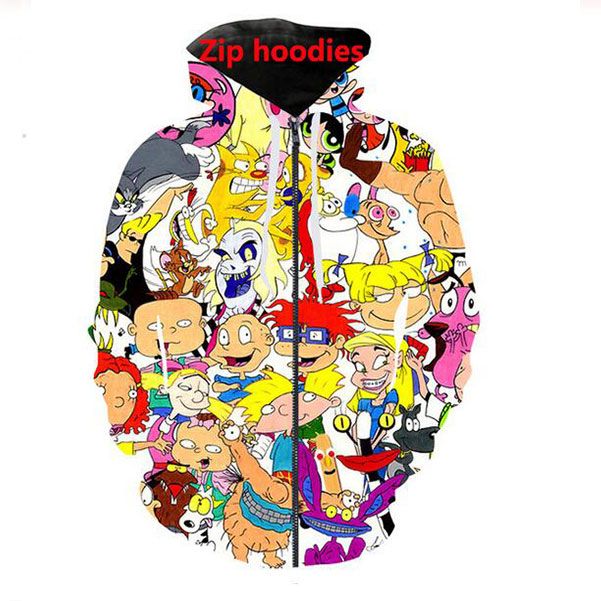 Mens Womens Designer Hoodies Coat Cartoon Characters 90s Fashion Tops Long  Sleeve Winter Jacket for Couples