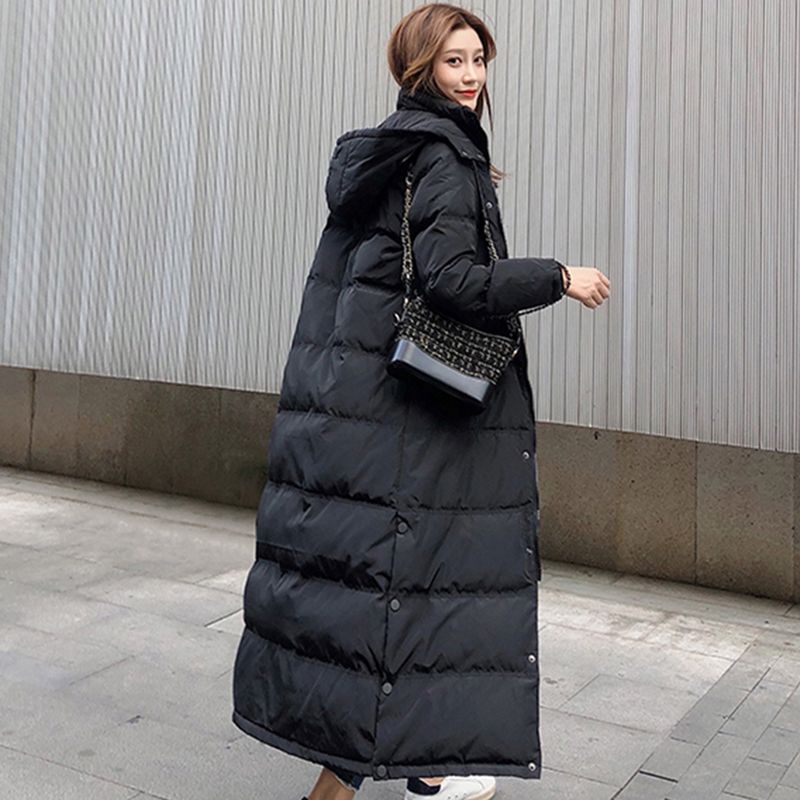 Winter Warm Womens Duck Down Coat Hooded Korean Parka Loose Long Jacket Plus SZ 